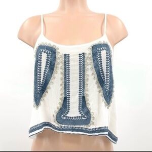 Anthropologie Raga Beaded Embroidered Bohemian Top. Size XS.